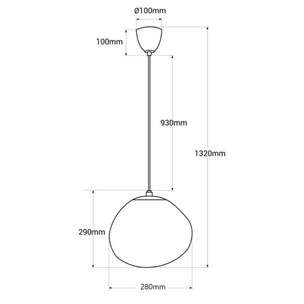 Suspension Globo en verre effet miroir fumé au design organique avec ampoule visible