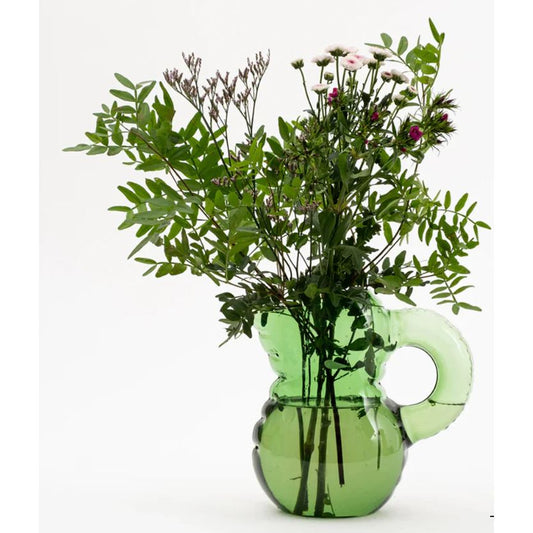 Pichet Emily Emerald Glass Home Studyo - pichet design vert en verre - Boutique Ømm