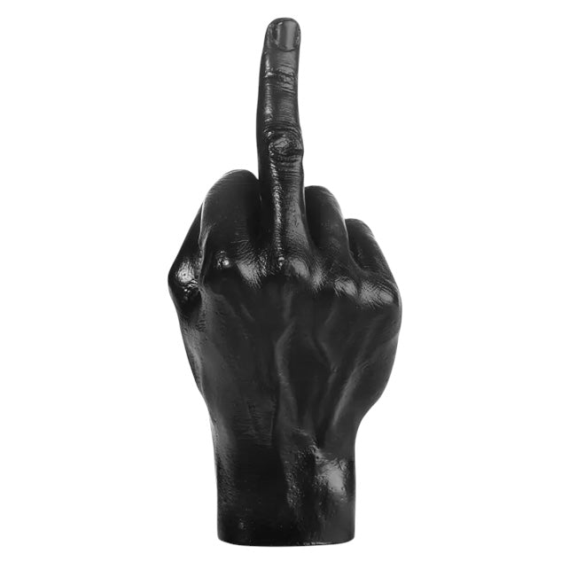Sculpture Doigt Noir Bitten représentant une main faisant un doigt d’honneur