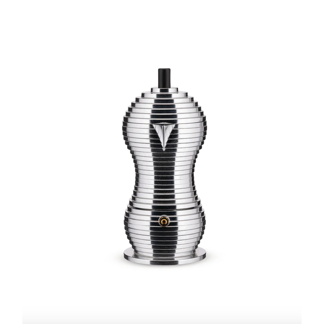 Cafetière italienne Pulcina Alessi 3 tasses en aluminium poli