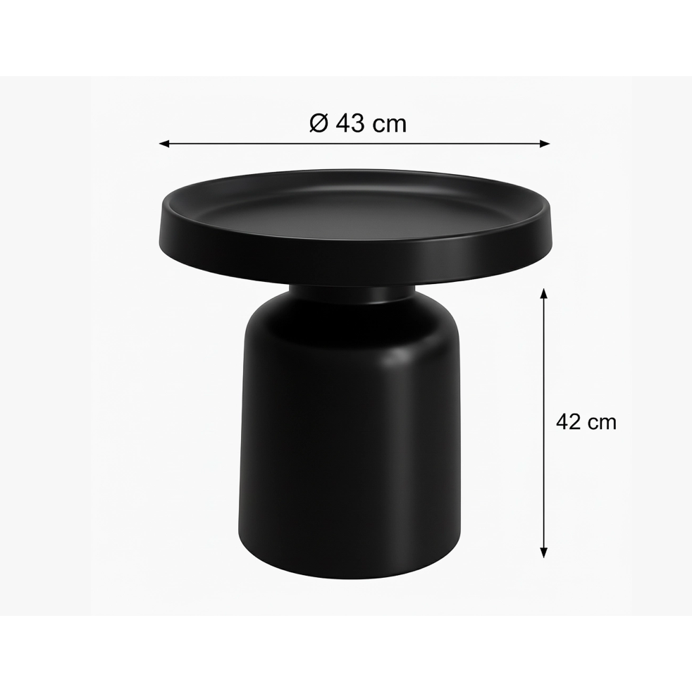 Table d’appoint PION Housevitamin en métal noir Ø43 × 42 cm
