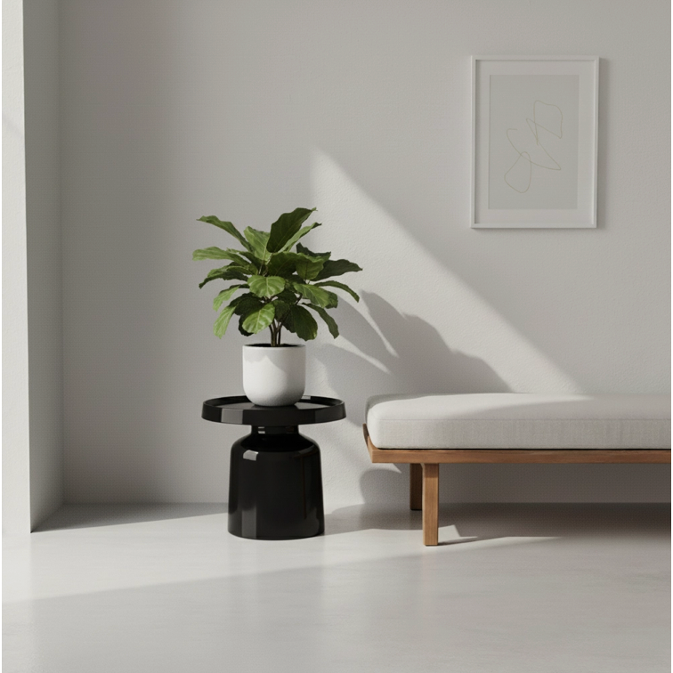 Table d’appoint PION Housevitamin en métal noir Ø43 × 42 cm