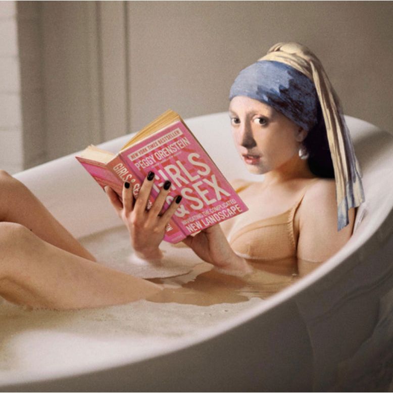 Affiche "Chillin Time" – La Jeune Fille à la perle version pop & féministe - Boutique Ømm