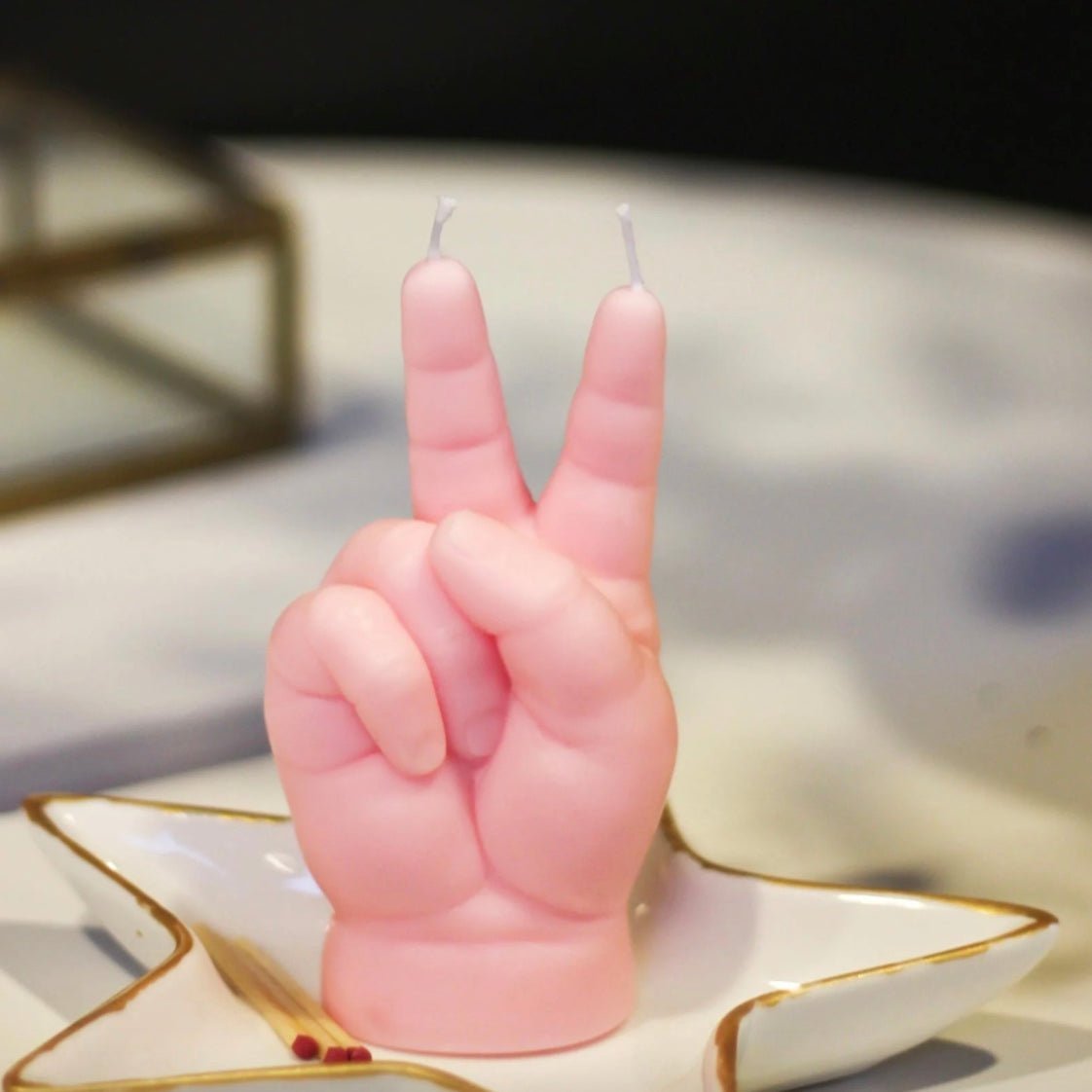 Bougie Candlehand Peace Baby – Rose - Boutique Ømm
