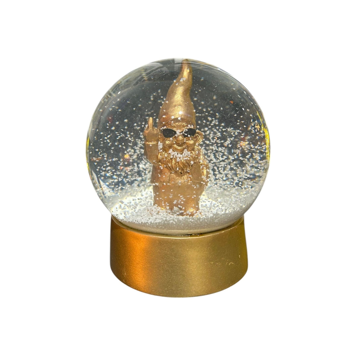 Boule à neige – Nain doré doigt d'honneur – Édition décalée - Boutique Ømm