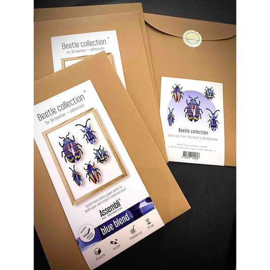 Collection de Coléoptères 3D “Blue Blend” – DIY déco murale – Assembli - Boutique Ømm
