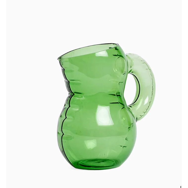 Pichet Emily Emerald Glass Home Studyo - pichet design vert en verre - Boutique Ømm