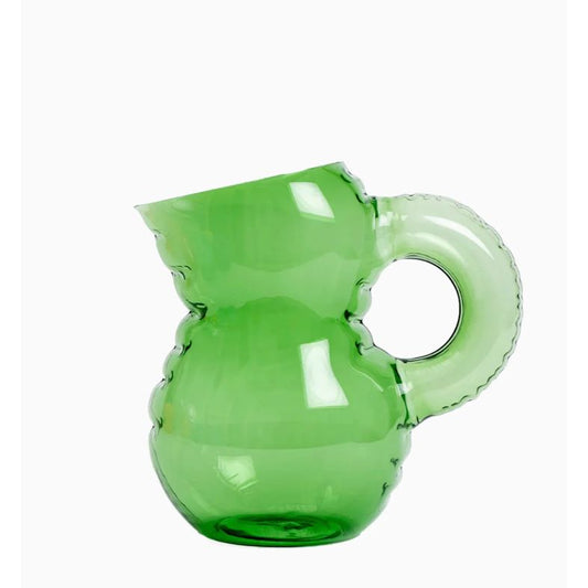 Pichet Emily Emerald Glass Home Studyo - pichet design vert en verre - Boutique Ømm