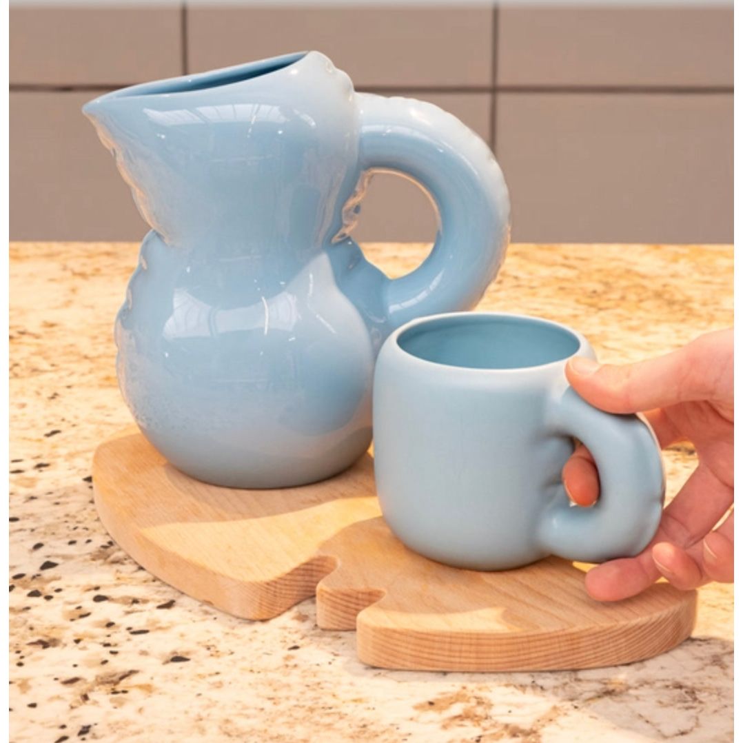 Pichet Emily Sky Gloss Home Studyo - pichet design bleu ciel en céramique - Boutique Ømm