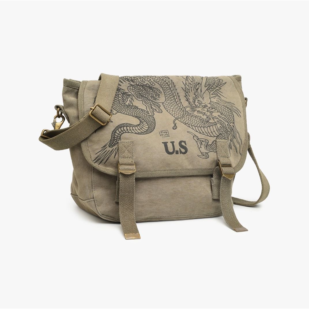Sac US Kaki Tin-Tin – Messenger Bag Dragon Tattoo - Boutique Ømm