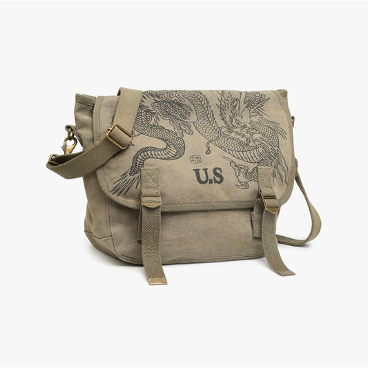 Sac US Kaki Tin-Tin – Messenger Bag Dragon Tattoo - Boutique Ømm