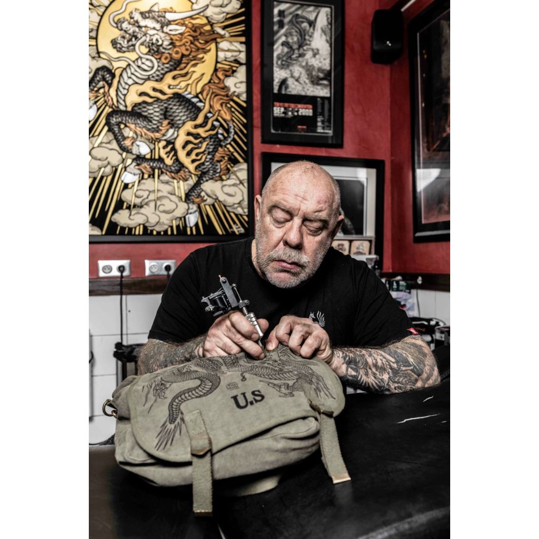 Sac US Kaki Tin-Tin – Messenger Bag Dragon Tattoo - Boutique Ømm