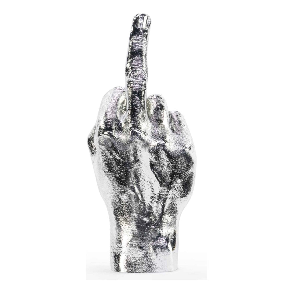 Sculpture Le Doigt Argent – Bitten – main déco métal chromé - Boutique Ømm