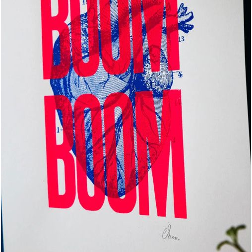 Sérigraphie 30x40cm – "Boom Boom" – Édition signée Pappus Editions - Boutique Ømm