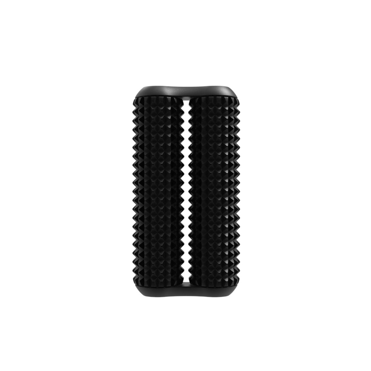 Rouleau ONO Acupressure Full en aluminium noir avec deux cylindres texturés à reliefs géométriques